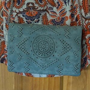 Free People faux suede laser cut crossbody bag